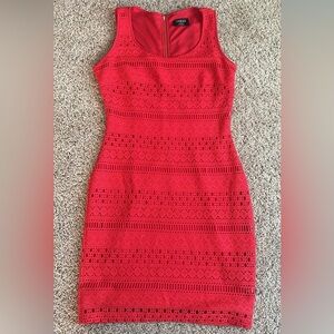 Guess Strapless Red Crochet Dress